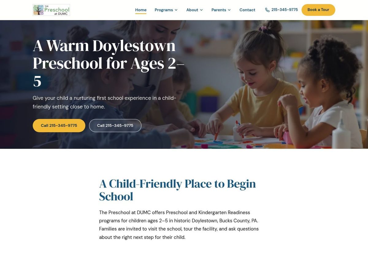 A daycare website built by EnrollIQ