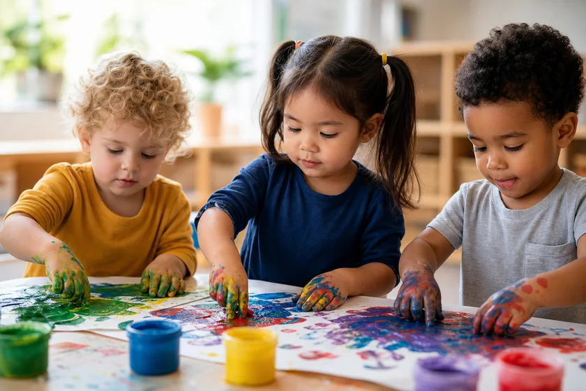 Children enjoying time together in a relaxed school environment