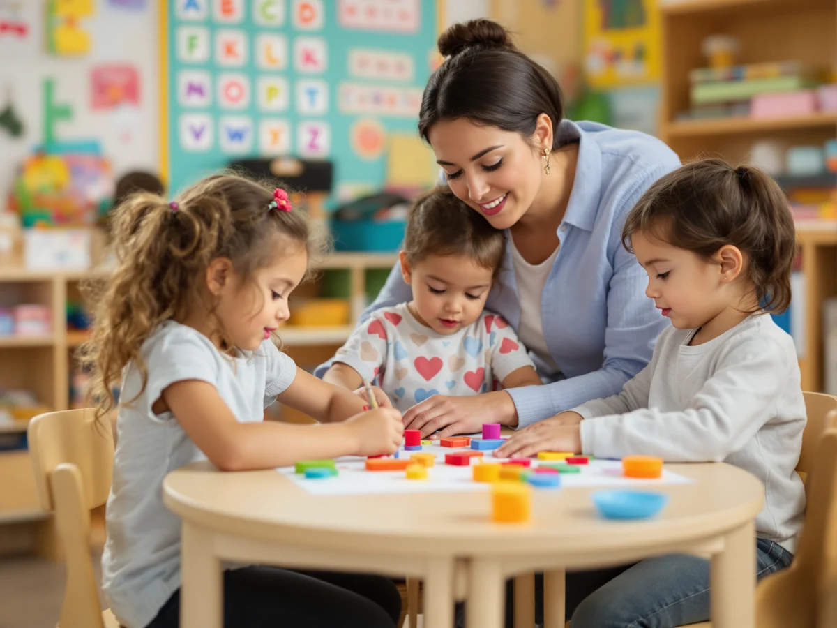 Pre-K classroom showing the continuity and familiarity of experienced long-term staff with children