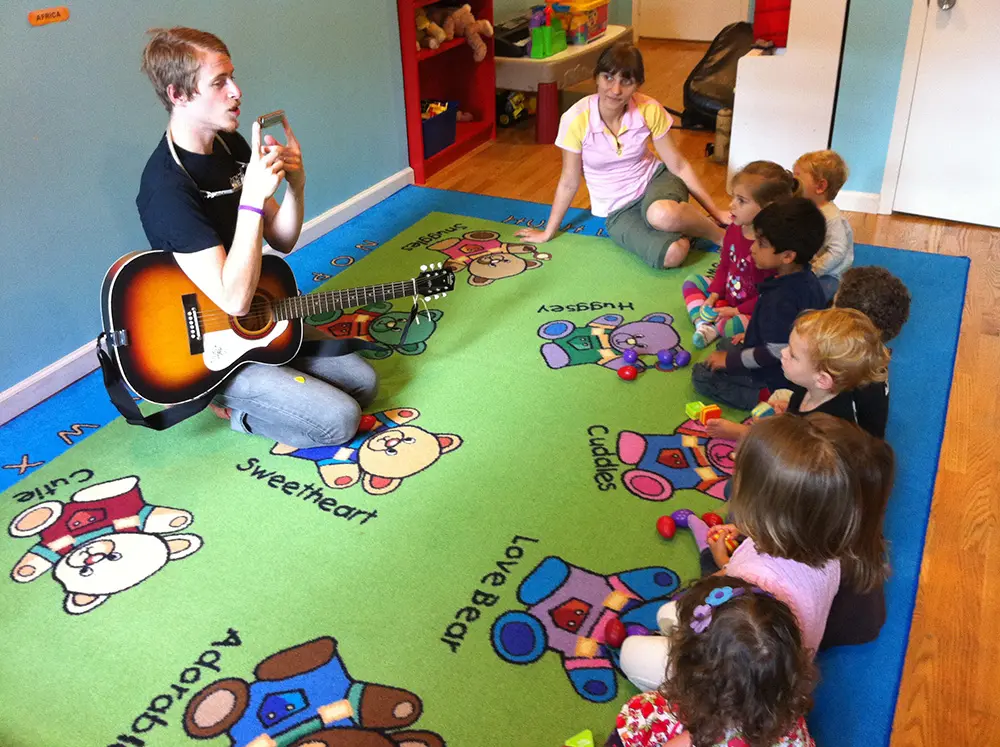A group gathering in the classroom
