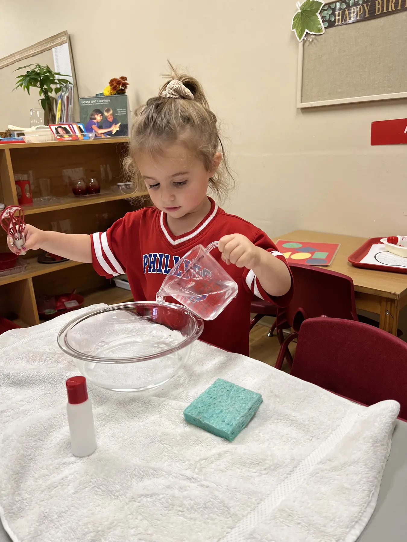 Preschool children learning together in a classroom
