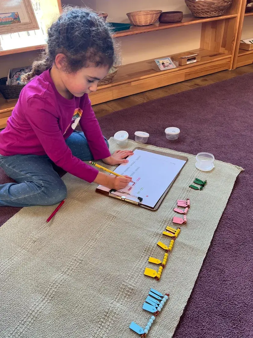 An individual activity in the classroom