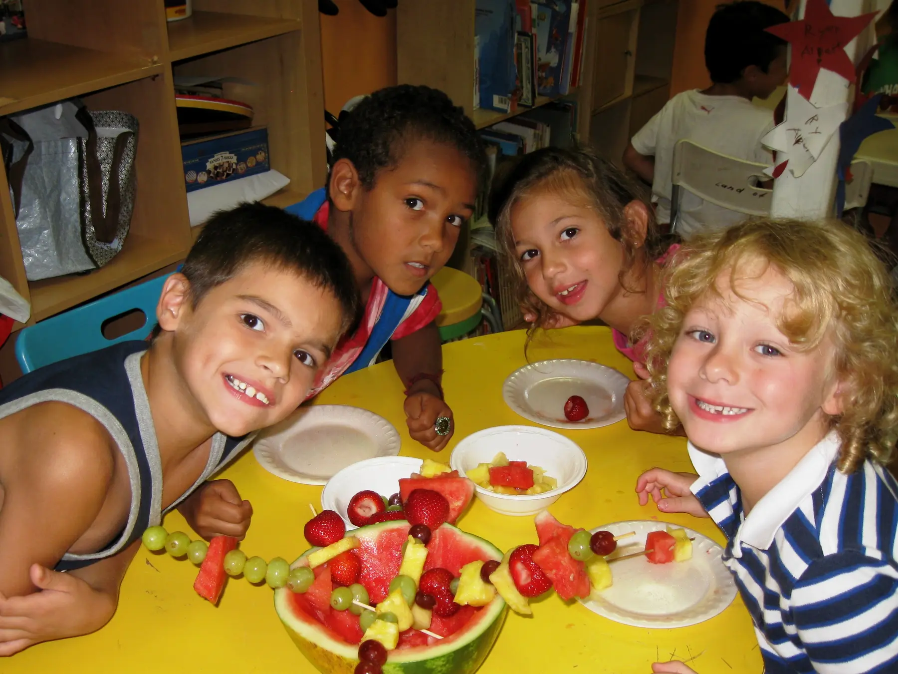 A small group in the mealtime