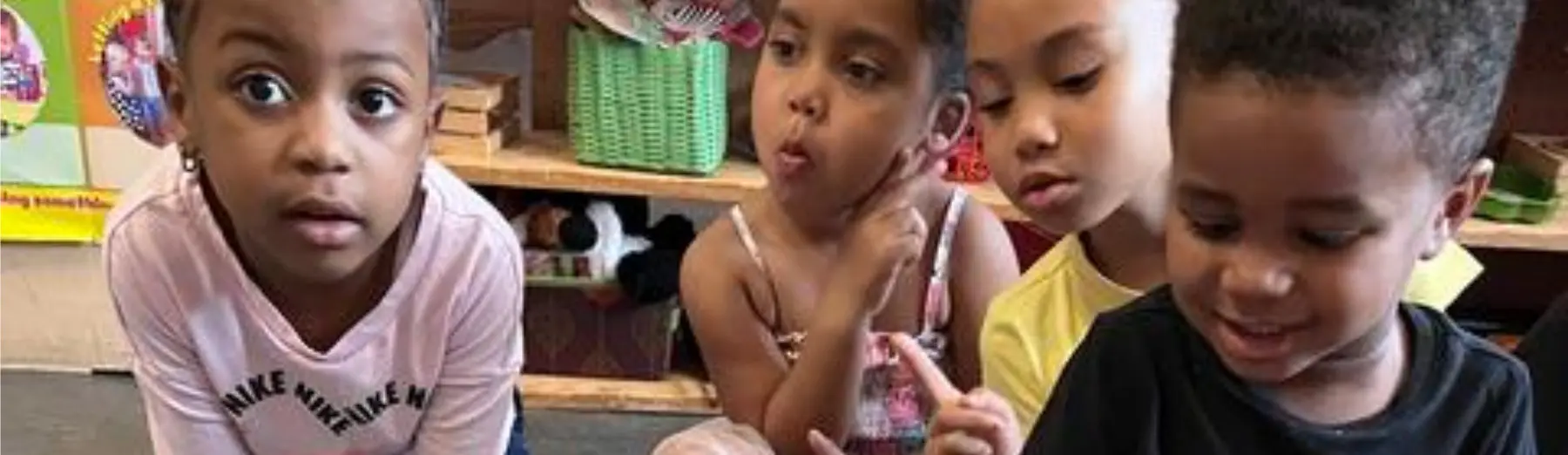 adorable kids playing shapes