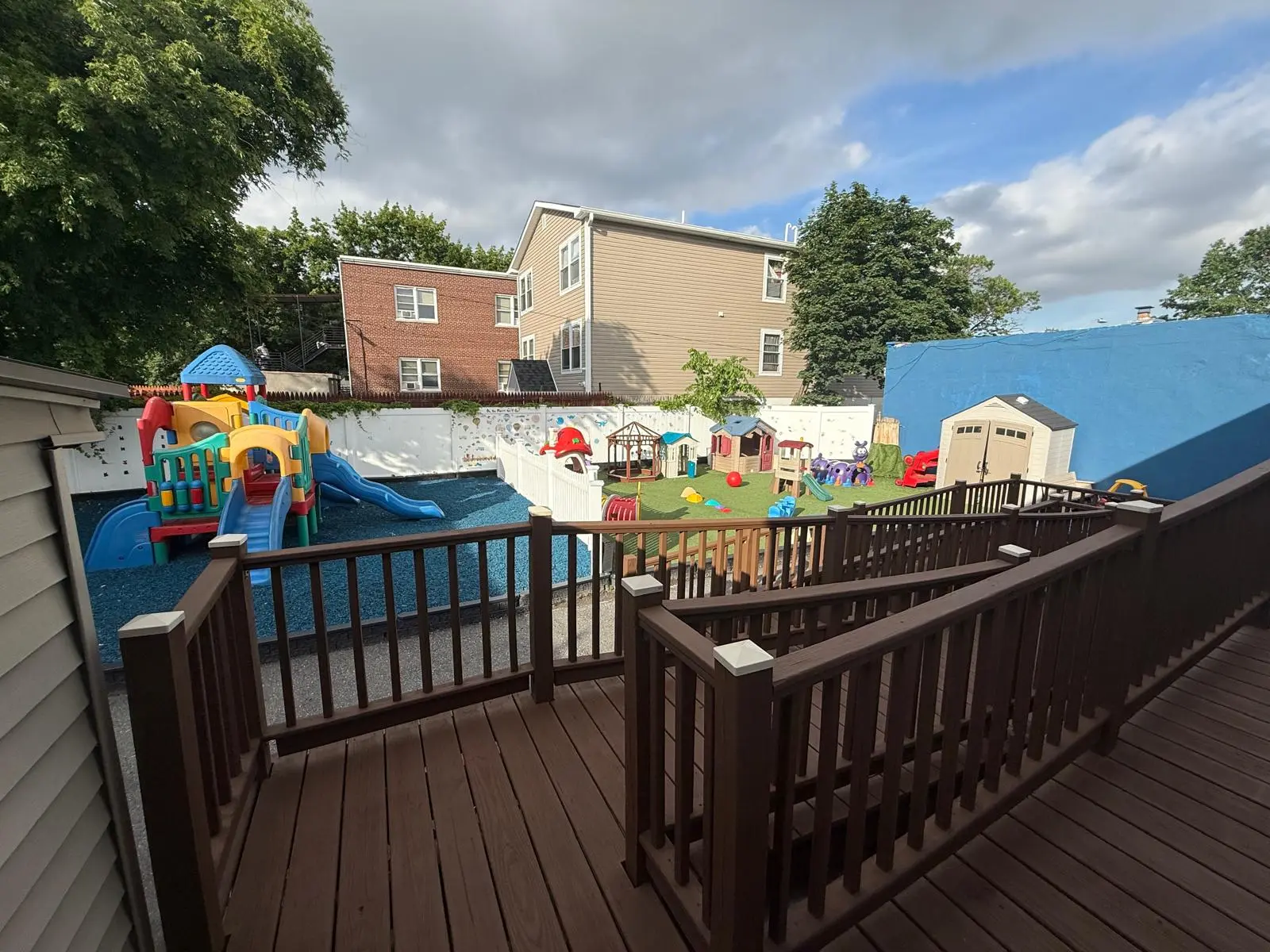 A view of the outdoor play area