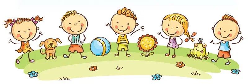 A small group in the outdoor play area