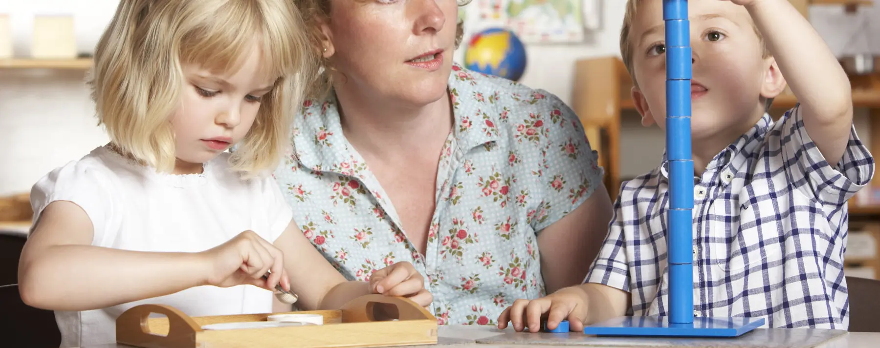 Preschool children learning together in a classroom
