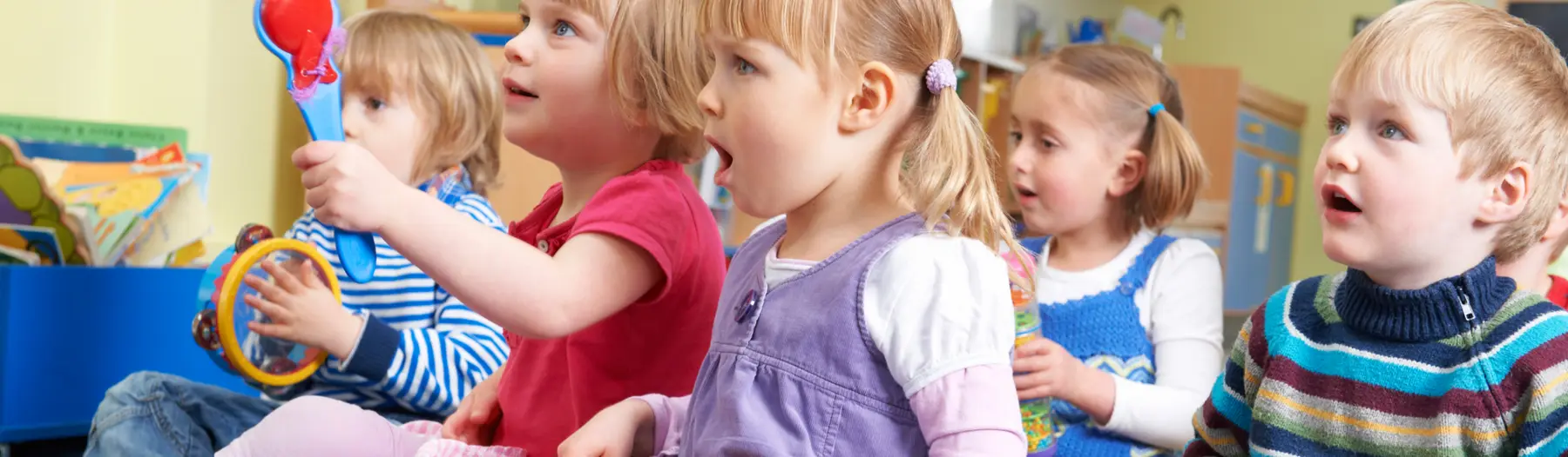 Preschool children learning together in a classroom